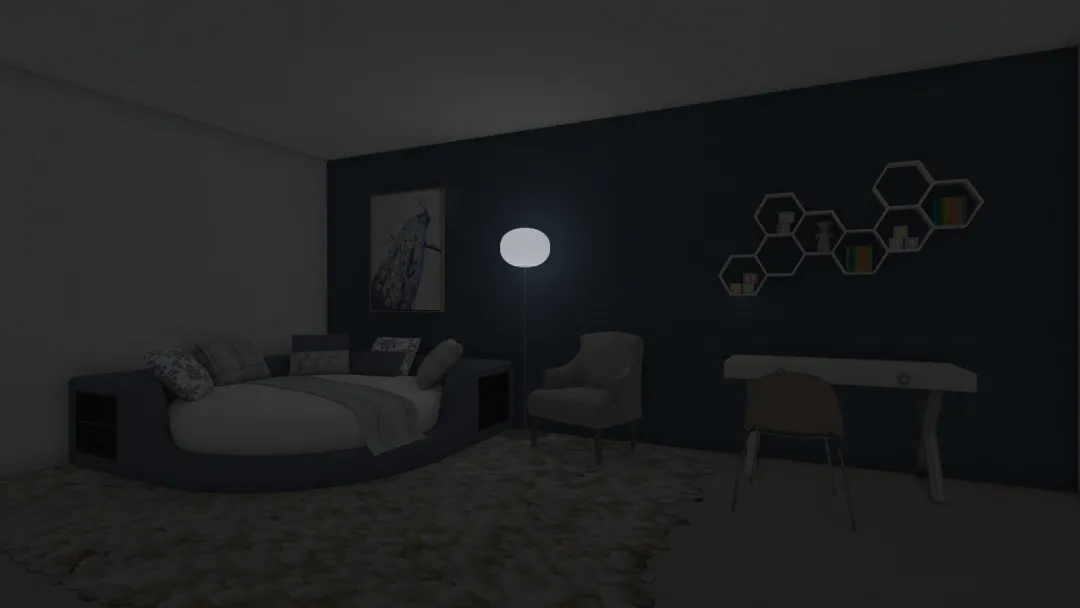 FACBOOK INSPIRED BEDROOM 3d design renderings
