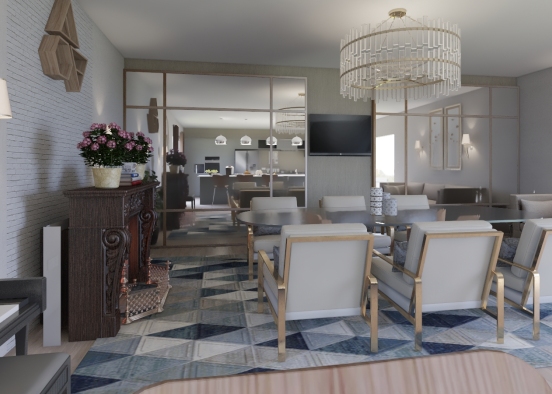 Cozinha/Sala de Jantar Design Rendering