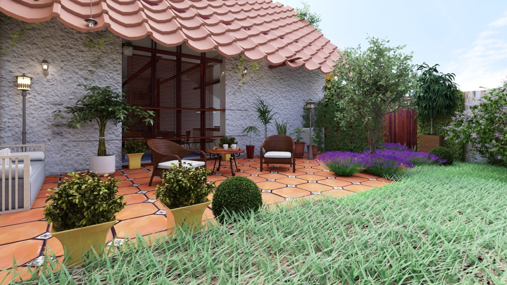 Mediterranean style house 3d design renderings