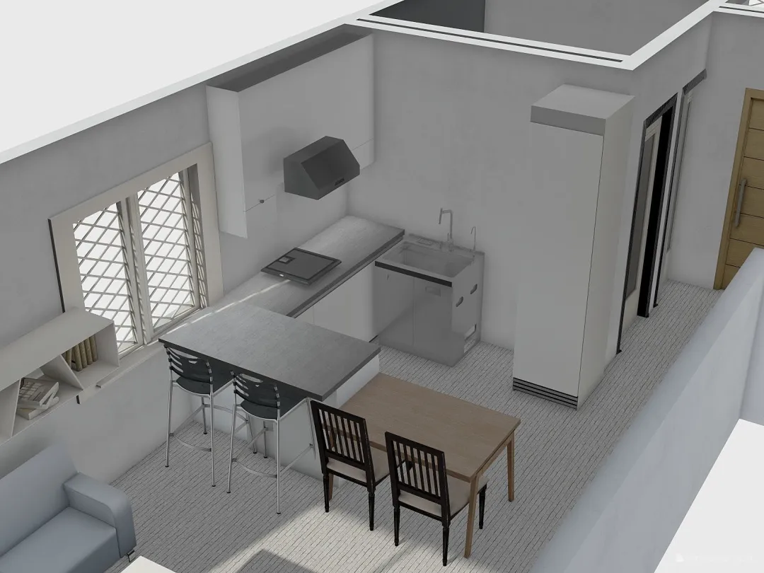 Byt bory - bar+stol uzke 3d design renderings