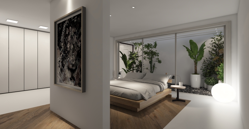 Nature Bedroom Interior Design Render