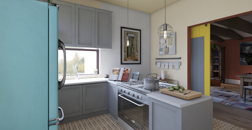 She is a crazy eclectic girl Interior Design Render