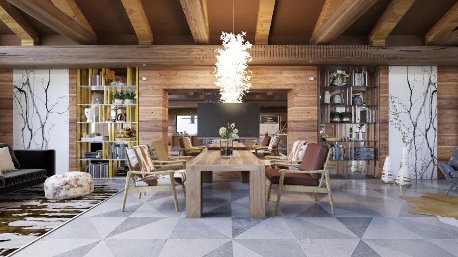 Farmhouse Scandinavian WoodTones Grey EarthyTones Unnamed space 3d design renderings