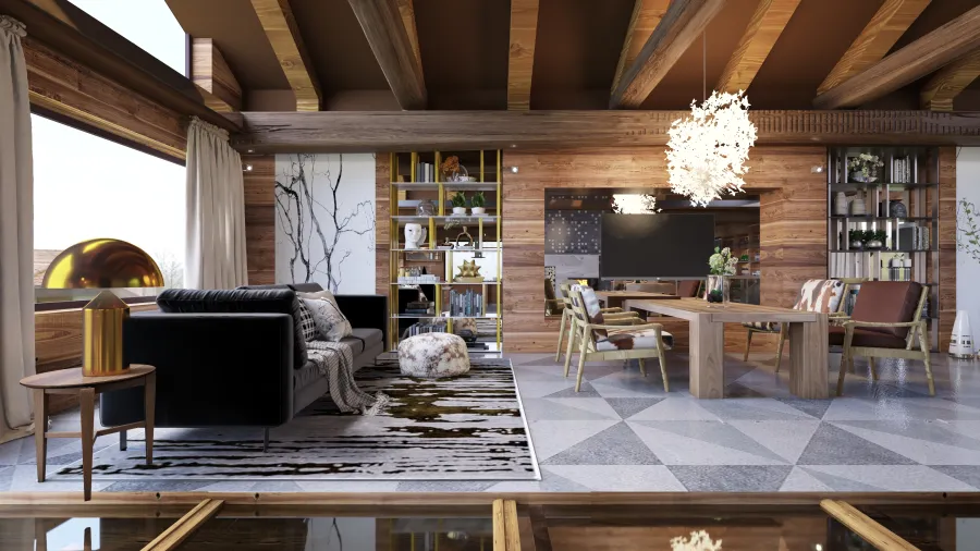 Farmhouse Scandinavian WoodTones Grey EarthyTones Unnamed space 3d design renderings