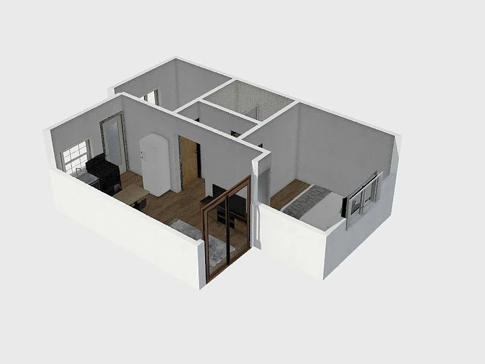 Casa 50m² 3d design renderings