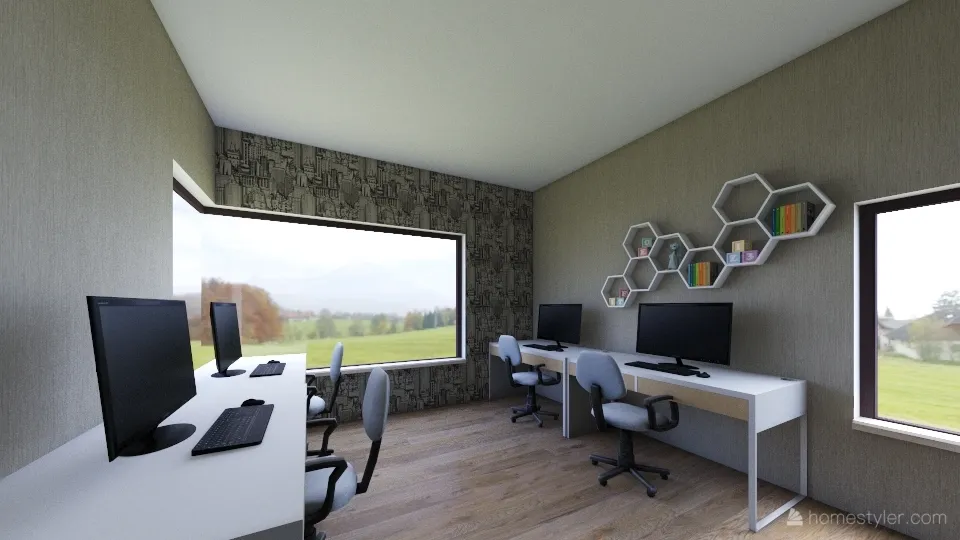 New office 3d design renderings