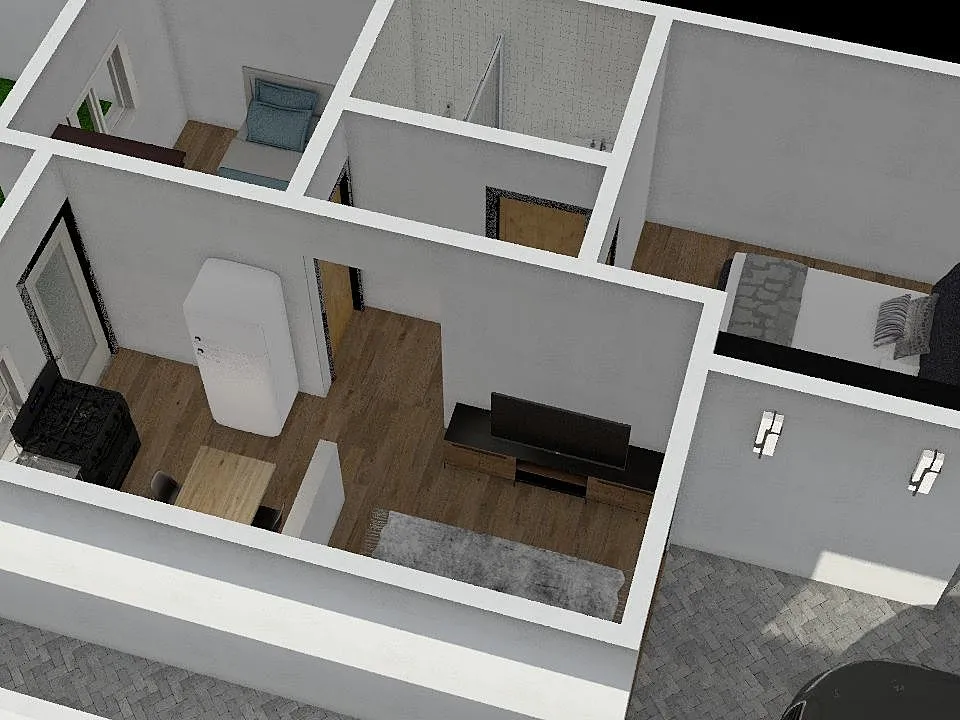 Casa 50m² 3d design renderings