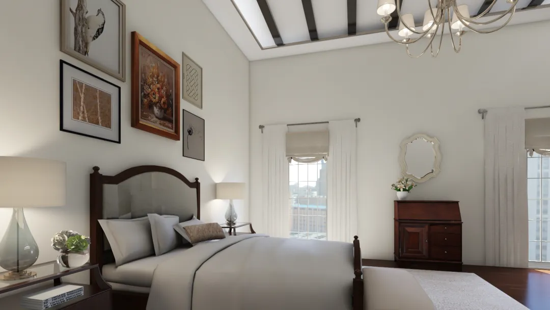 Traditional Bedroom 3d design renderings