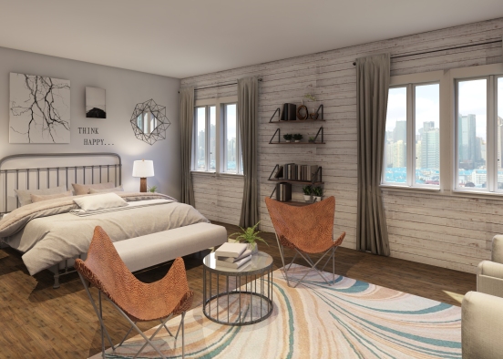 Country/modern teen bedroom Design Rendering