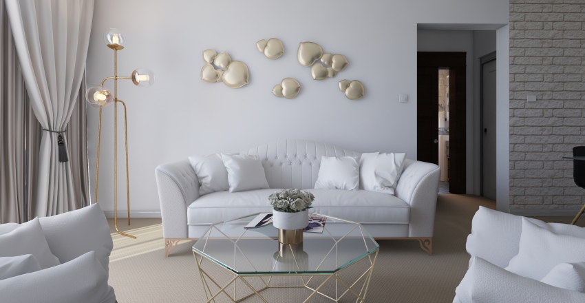 Small modern house Interior Design Render