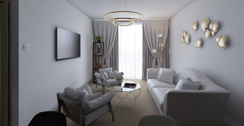 Small modern house Interior Design Render