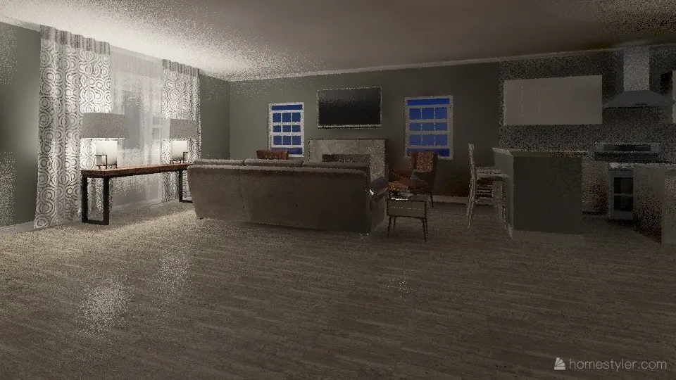 two bedroom modern reno house 3d design renderings