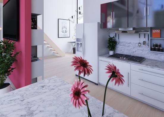 Pink Studio Loft Design Rendering