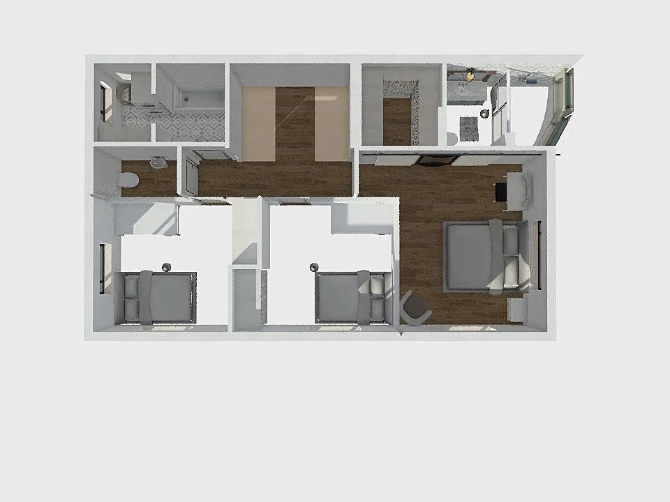 Bedroom- bathroom 3d design renderings
