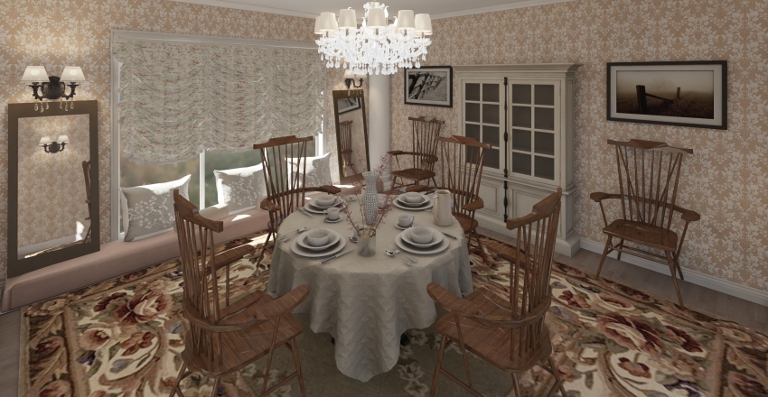 Country Formal Interior Design Render