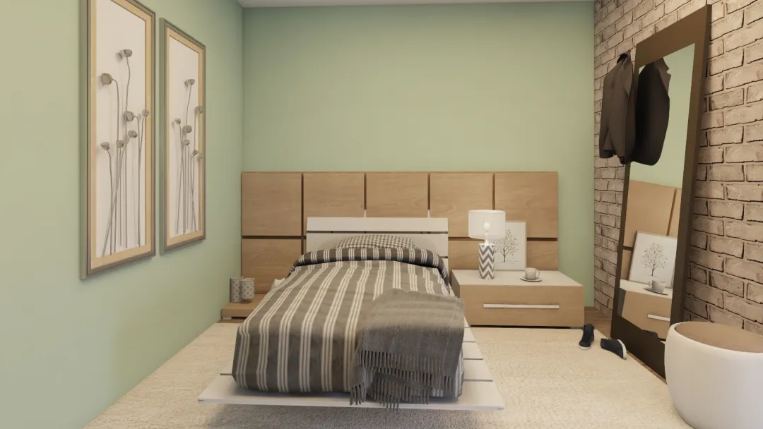 studio and bedroom 3d design renderings