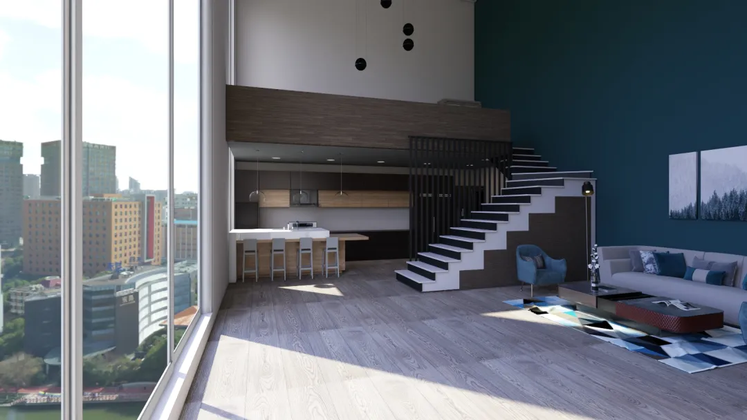 Luxury Manhattan Penthouse 3d design renderings