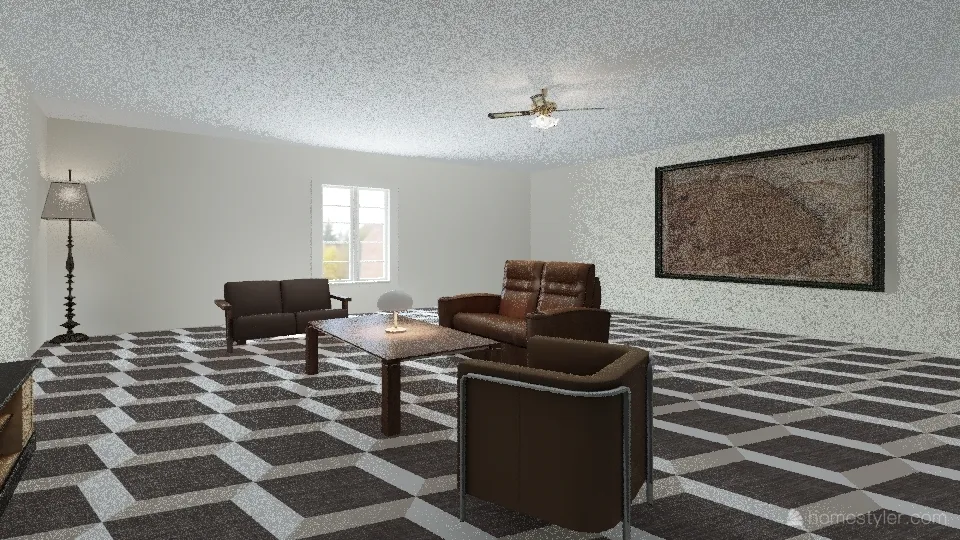 Living Room + Dining Room 3d design renderings