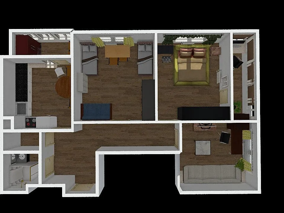 план Расстановки мебели 1 3d design renderings