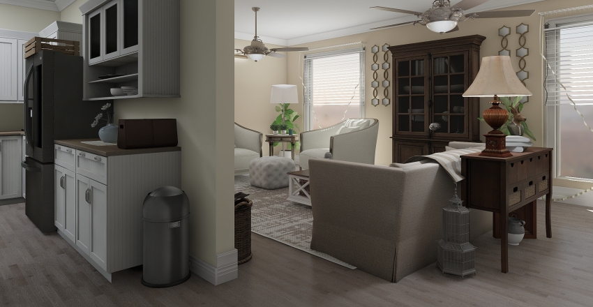 Country Formal Interior Design Render