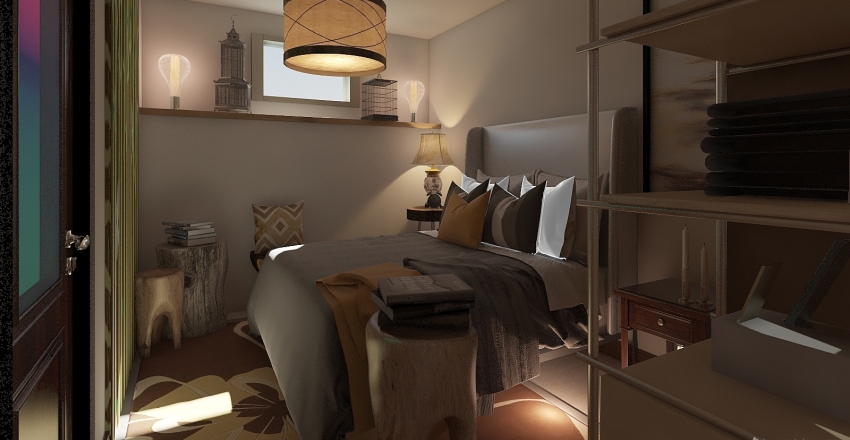 Monolocale ristrutturato: 35 mq più luminosi al piano terra Interior Design Render