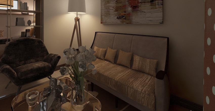 Monolocale ristrutturato: 35 mq più luminosi al piano terra Interior Design Render