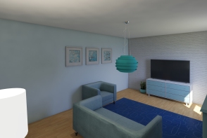 blue  living room Design Rendering