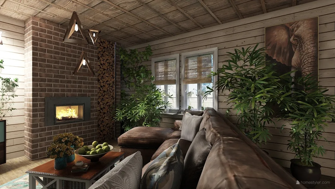 Cottage Swedish style 3d design renderings