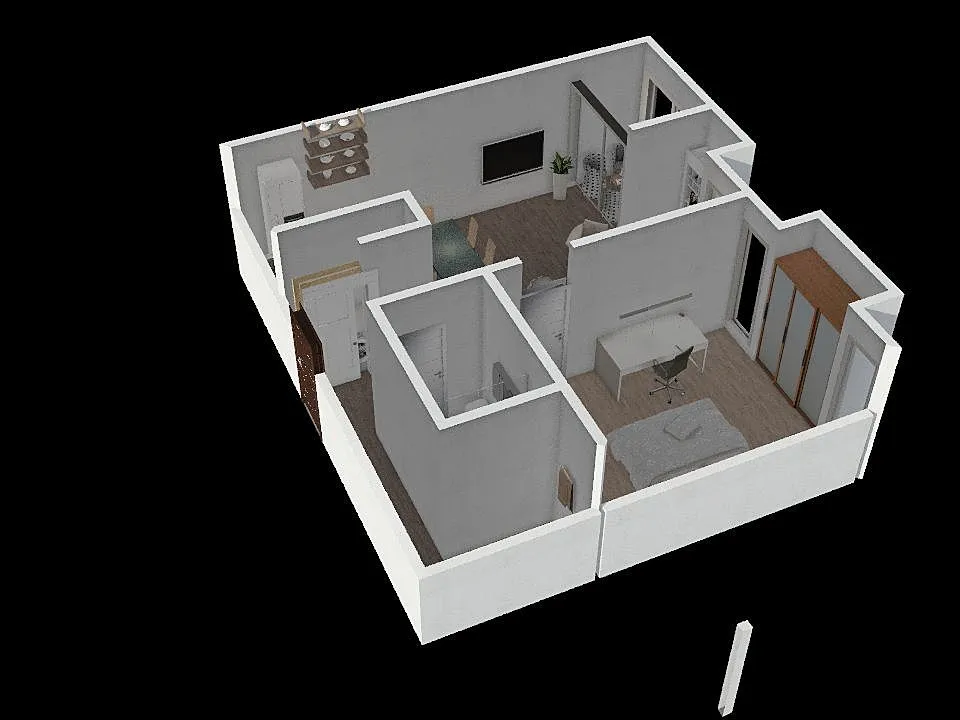 Apartment sadašnje stanje 3d design renderings