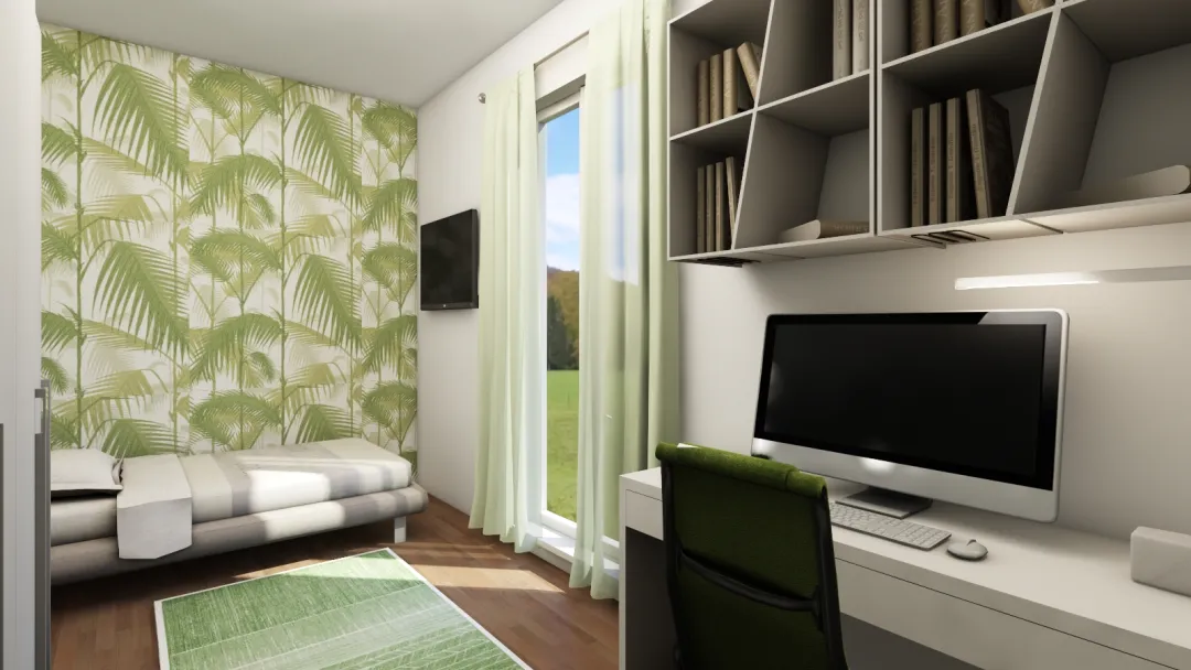 Cameretta green 3d design renderings