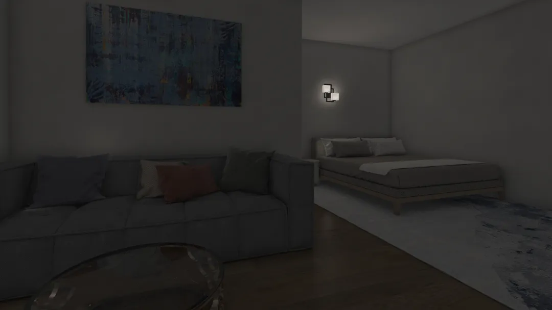 A Living/bed Room 3d design renderings