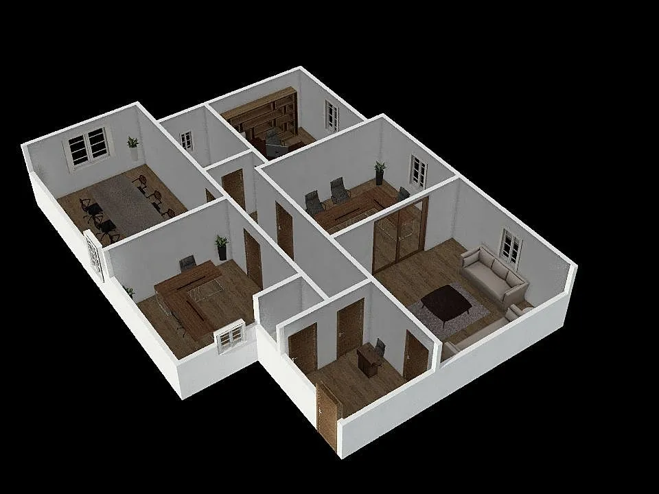 Falak - Five rooms Office 3d design renderings