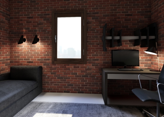 Polish Teenager's brick room Design Rendering