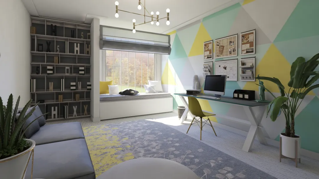 colorful office 3d design renderings