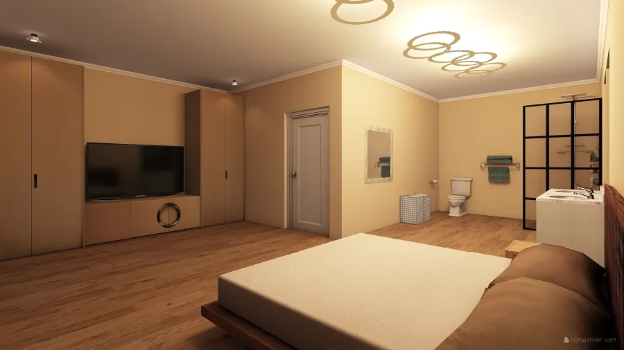 Master Bedroom gan flat 3d design renderings
