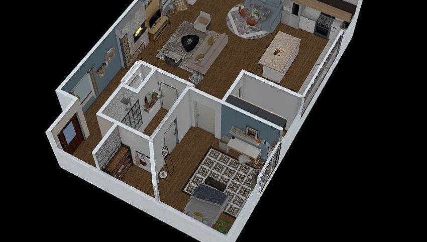 One Bed One Bath 3d design picture 113.1