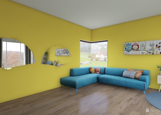 Livingroom 1. Emma Gutierrez Design Rendering