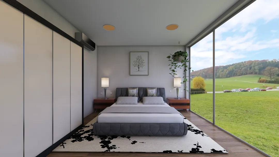 Dormitorio Mid-Century 3d design renderings