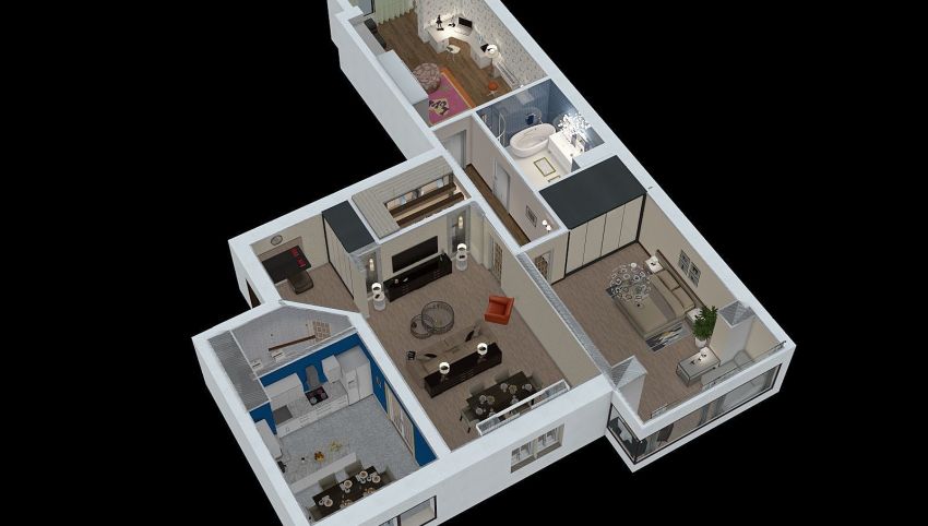 The plan of the apartment 3d design picture 207.83