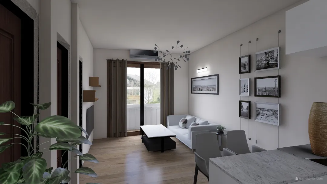 nội thất chung cư 2 phòng ngủ 3d design renderings