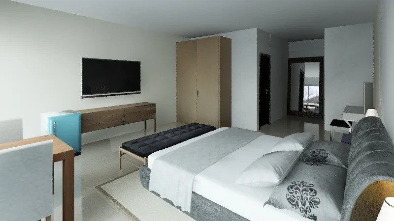 habitacion de hotel 3d design renderings