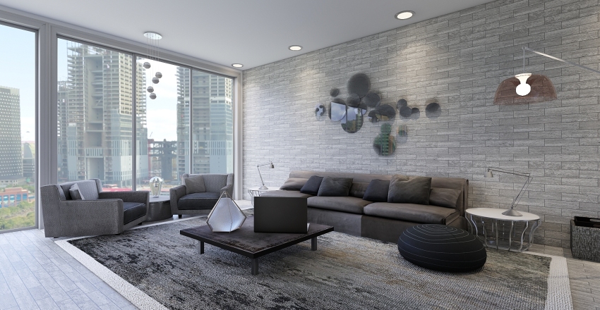 ArtDeco Modern Grey Unnamed space 3d design renderings