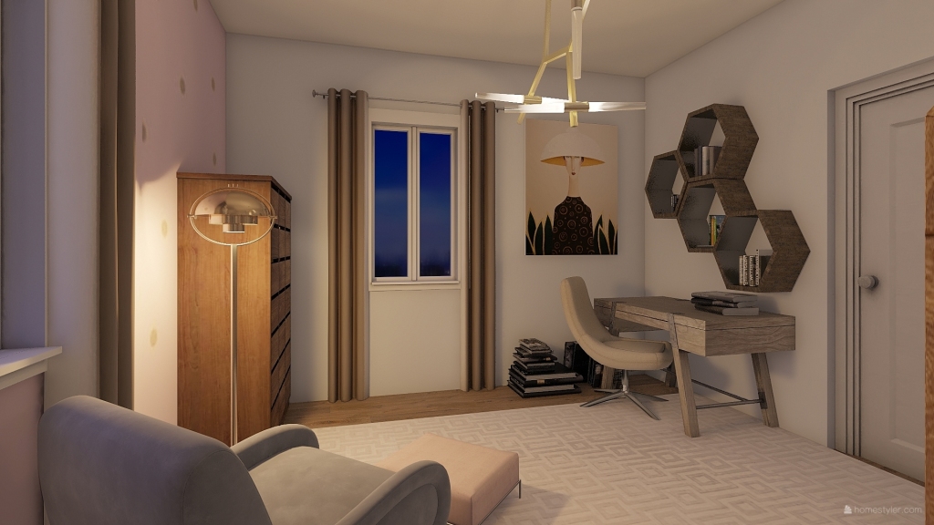 scandinavian small family  home 3d design renderings