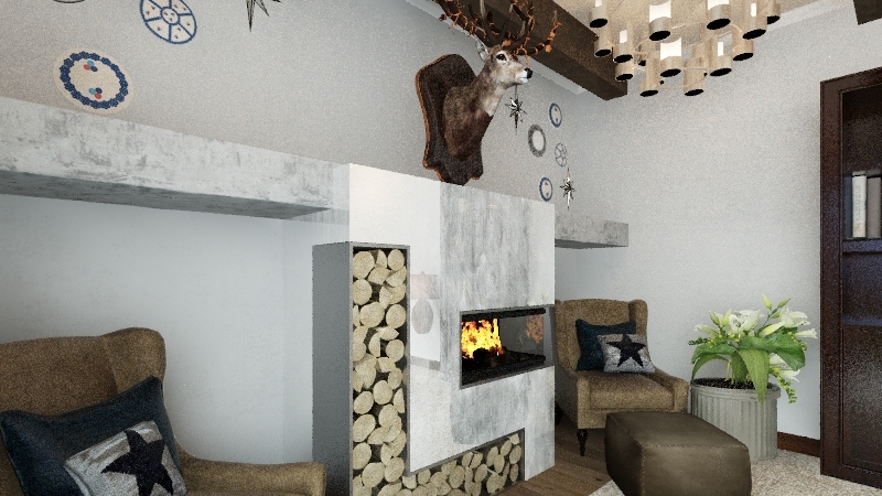 Customer B: Rustic Redo Winter Cabin Interior Design Render
