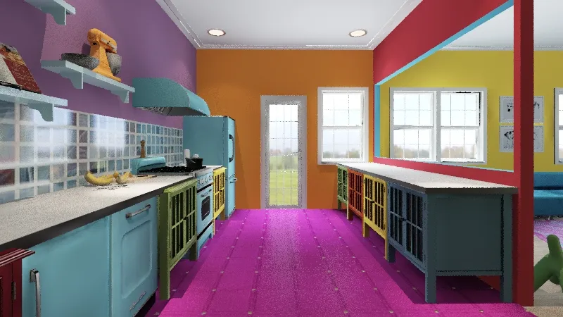 Colorful Quirky Residence 3d design renderings