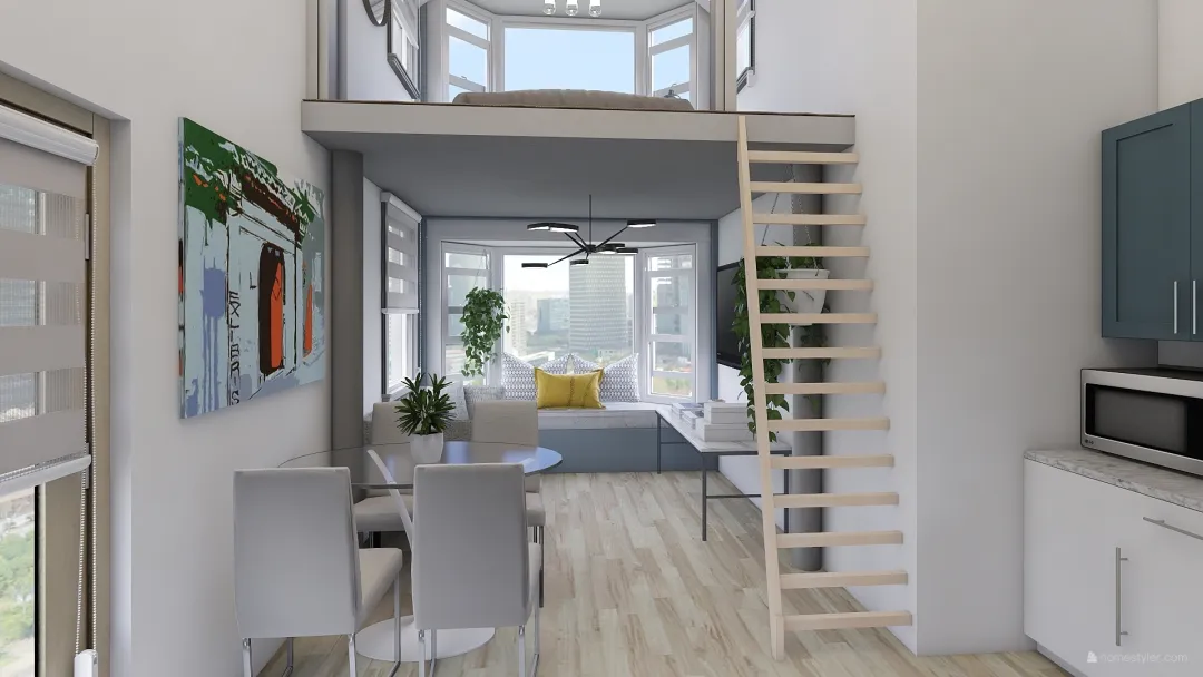 White Tiny Home 3d design renderings