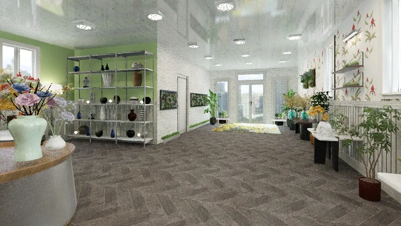 Plant and Flower Shop 3d design renderings