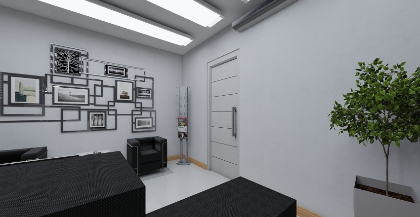 Escritório Pequeno Interior Design Render