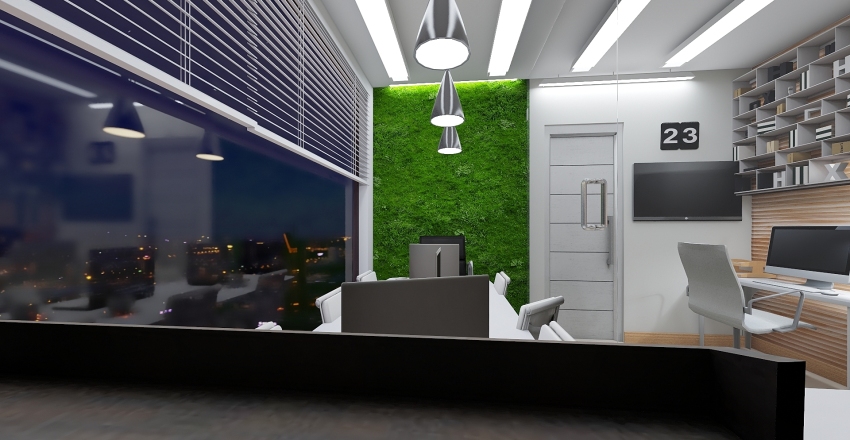 Escritório Pequeno Interior Design Render