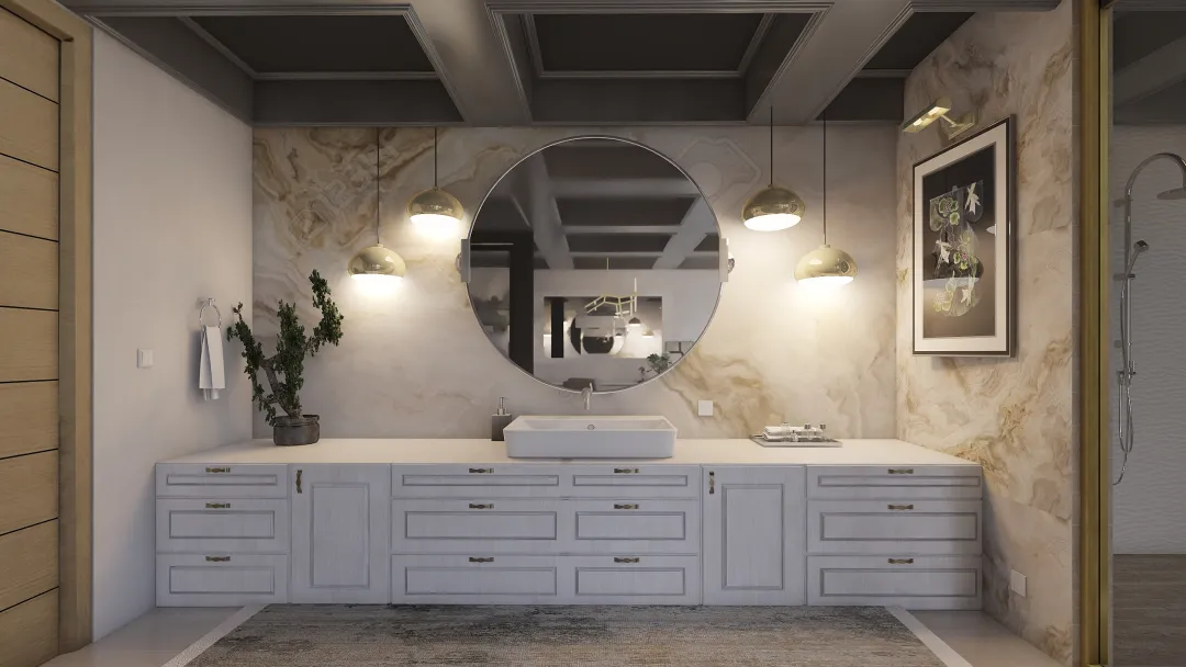 Penthouse Bathroom 3d design renderings